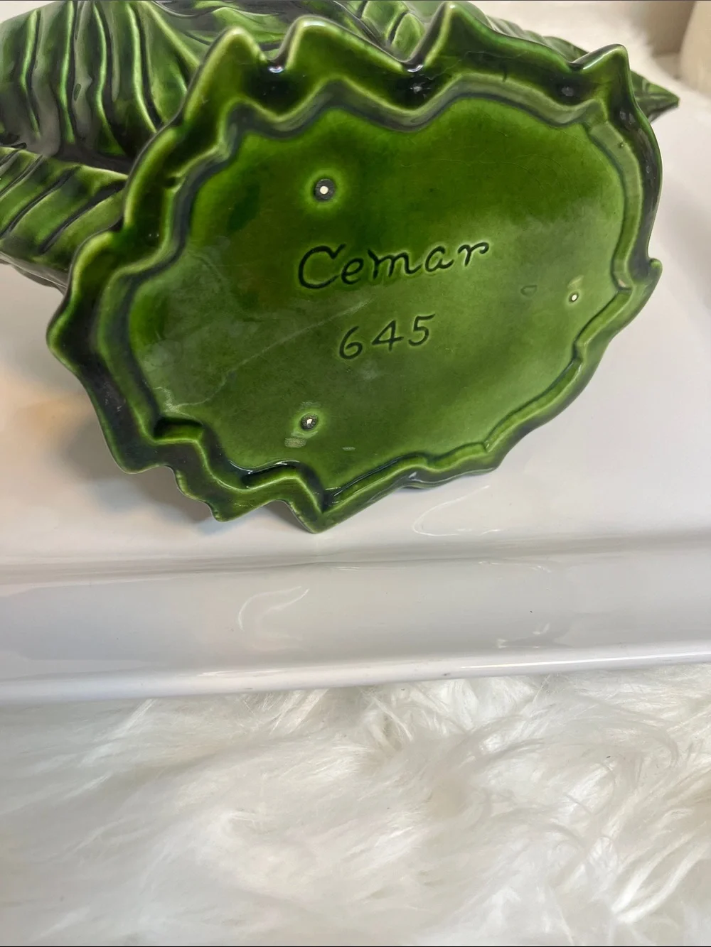 Green Leaf Ceramic Decorative Vase